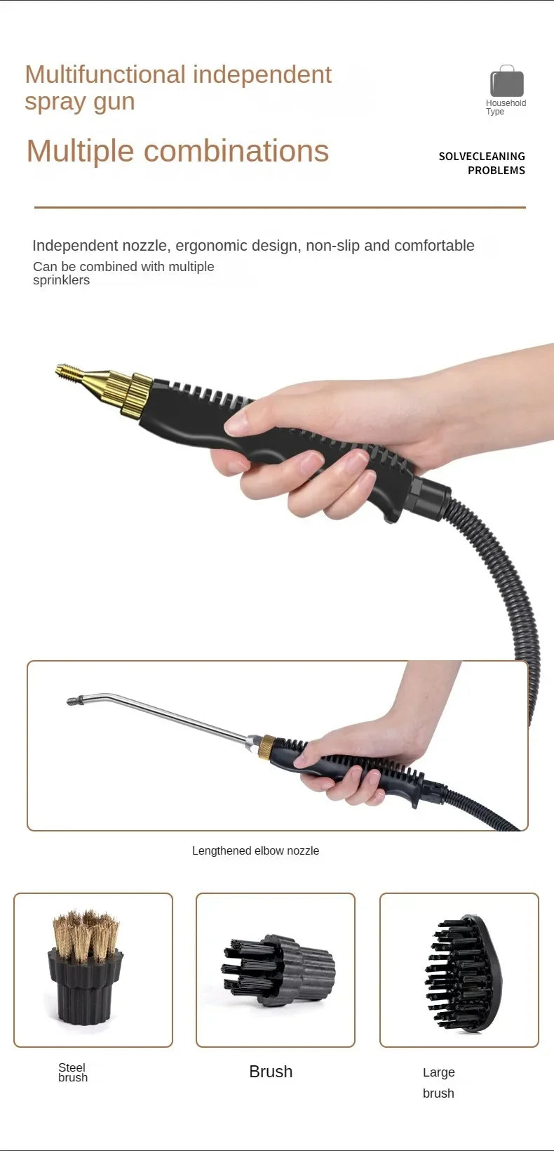 Handlicher Hochtemperatur-Dampfreiniger für Küche, Dunstabzugshaube, Auto, Böden und mehr – 220 V