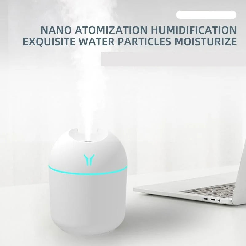 Hochwertiger 250-ml-USB-Mini-Luftbefeuchter mit Ultraschalltechnologie und LED-Farbbeleuchtung – leiser Aroma-Diffusor für Zuhause und Auto