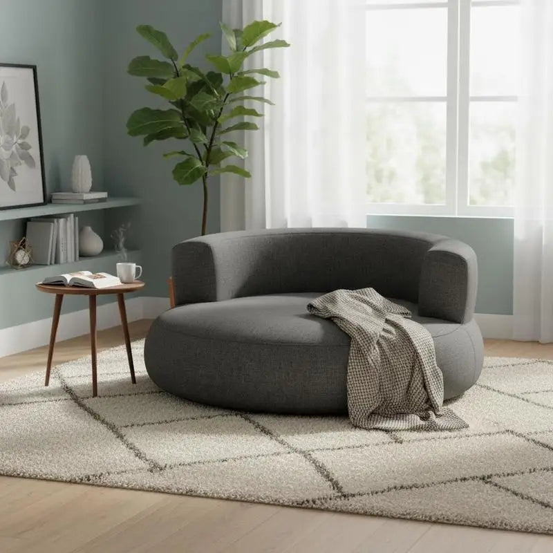 Aufblasbares Loungesofa mit abnehmbarem Bezug und großer Liegefläche – grauer Luftsessel für Wohnzimmer und Schlafzimmer