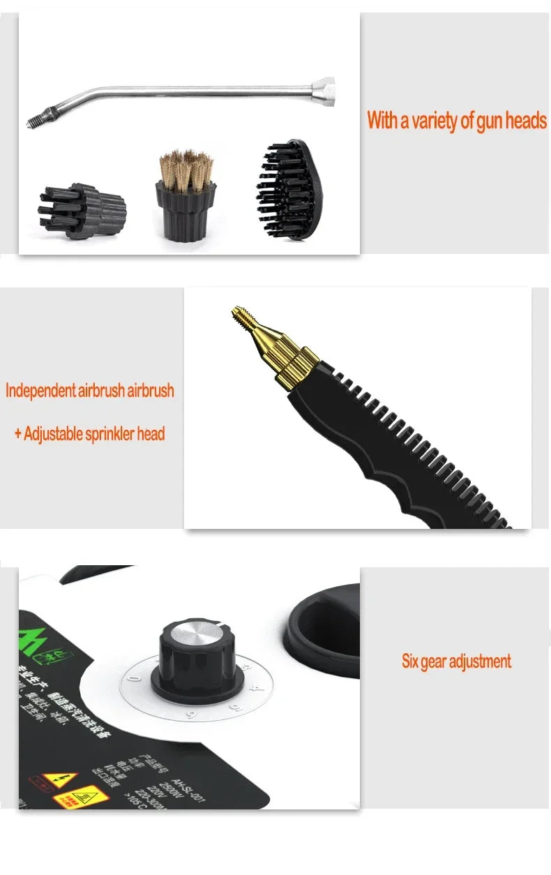 Handlicher Hochtemperatur-Dampfreiniger für Küche, Dunstabzugshaube, Auto, Böden und mehr – 220 V