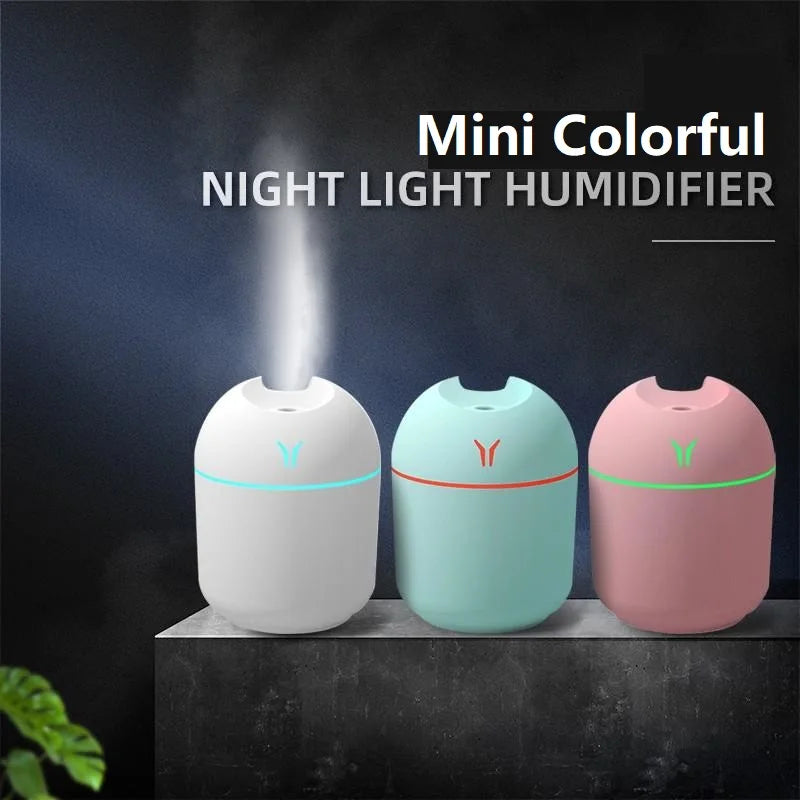 Hochwertiger 250-ml-USB-Mini-Luftbefeuchter mit Ultraschalltechnologie und LED-Farbbeleuchtung – leiser Aroma-Diffusor für Zuhause und Auto