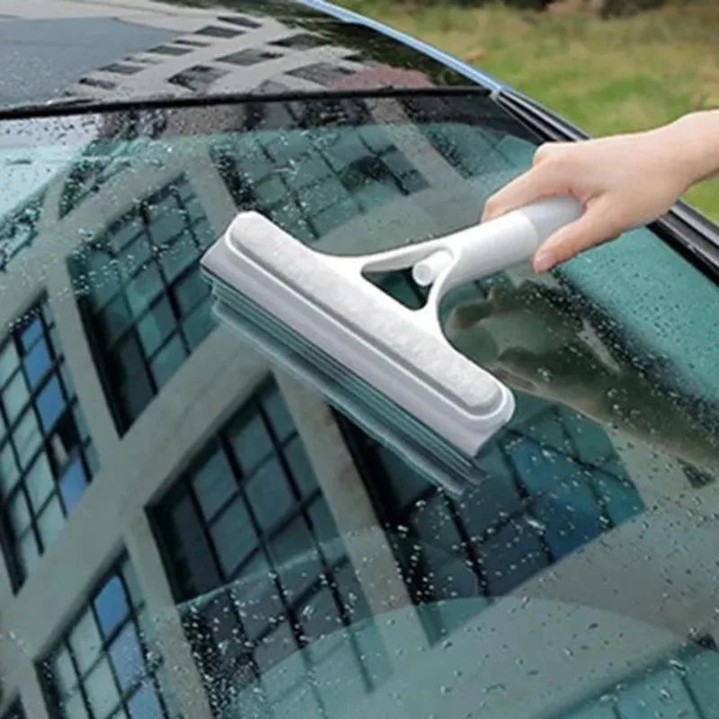 Multifunktionaler Fenster- und Glasreiniger mit Sprühfunktion und Gummiwischer – Reinigungsbürste für Haushalt und Auto