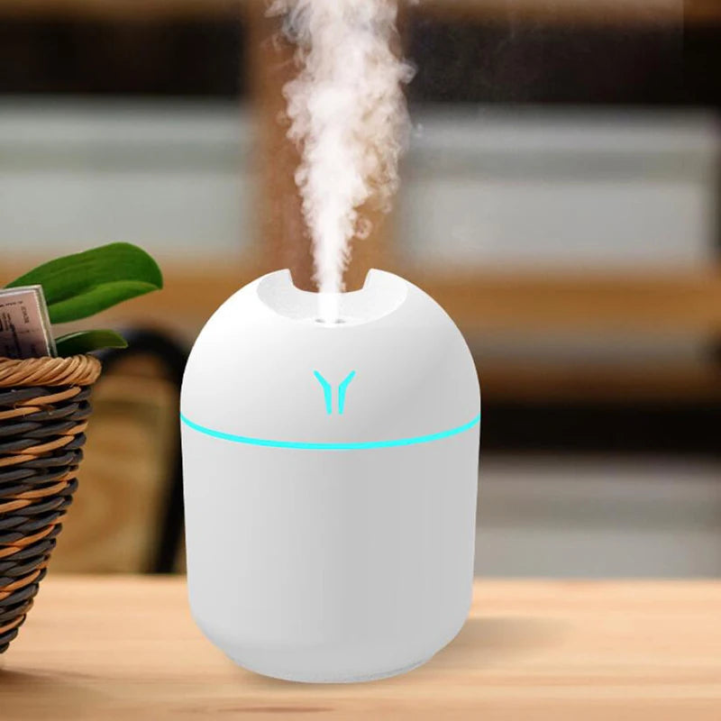 Hochwertiger 250-ml-USB-Mini-Luftbefeuchter mit Ultraschalltechnologie und LED-Farbbeleuchtung – leiser Aroma-Diffusor für Zuhause und Auto