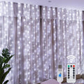 LED-Lichtervorhang mit 8 Leuchtmodi, Fernbedienung und USB-Anschluss – dekorative Lichterkette für Weihnachten, Feiertage, Neujahr und Zuhause