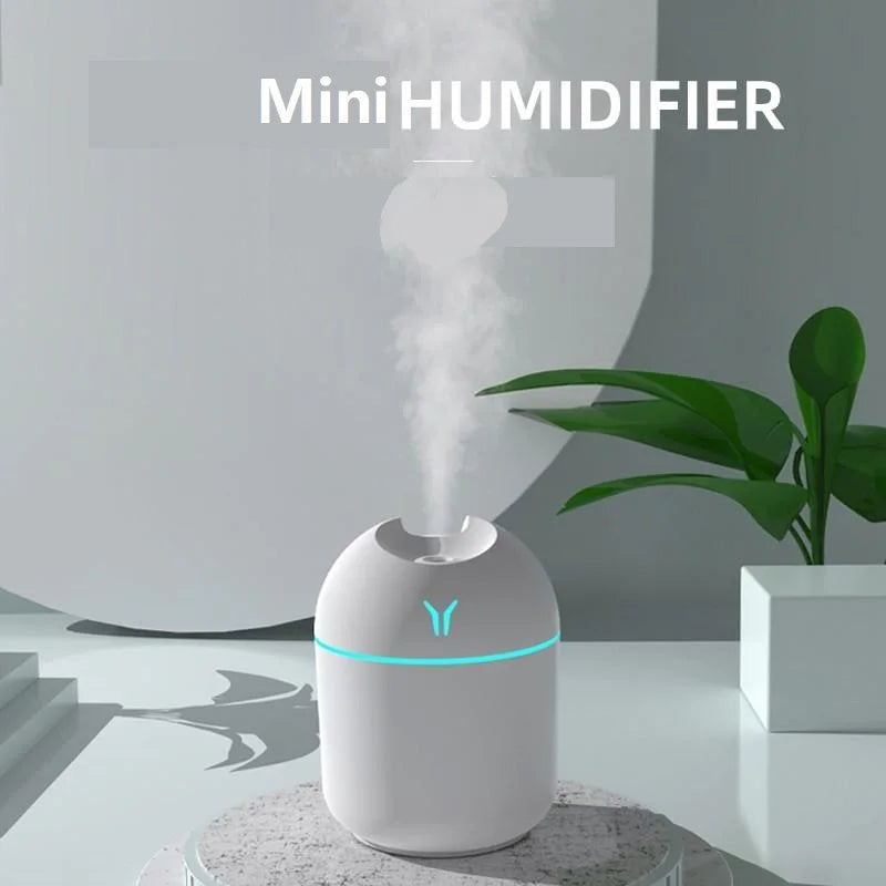 Hochwertiger 250-ml-USB-Mini-Luftbefeuchter mit Ultraschalltechnologie und LED-Farbbeleuchtung – leiser Aroma-Diffusor für Zuhause und Auto